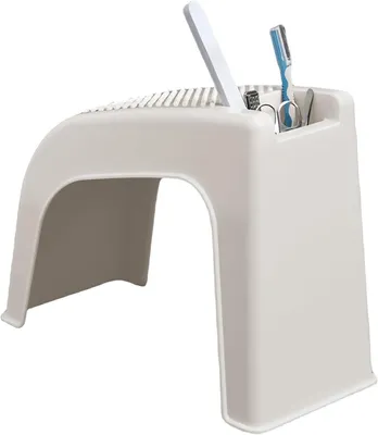Productafbeelding van Pedicure stoelstandaard - Voetsteun kruk - Comfortabele voetverzorging - Met gereedschapscompartimenten - 375 x 28 x 165 cm - Wit