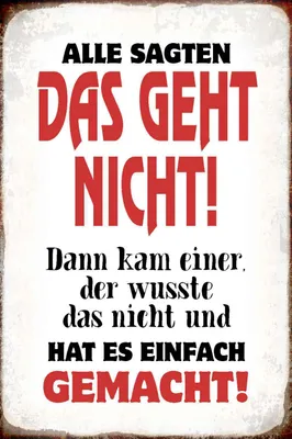 Produktbild von vianmo Holzschild 18x12 cm Alle sagten geht nicht
