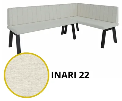 Produktbild von Eckbank Akiko Metal A -196x142-Rechts-Inari22- Stoff|Eckbankgruppe für Ihrem Esszimmer|Küche|modern|Sitzecke|Essecke