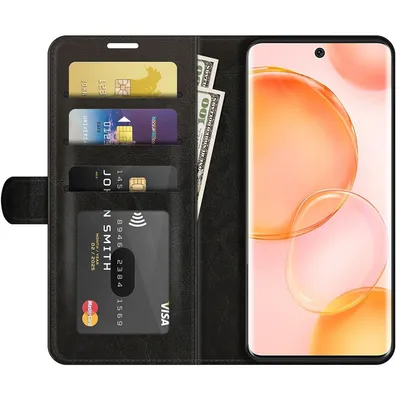 Produktbild von König Design Hülle kompatibel mit Honor 50 Kunstleder Handyhülle - Handy Case Schwarz