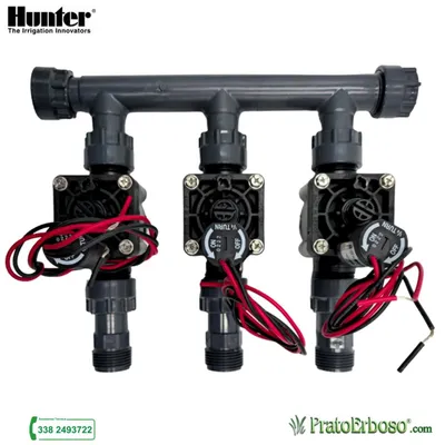 Zdjęcie produktu dla 3-stanowiskowy rozdzielacz z elektrozaworem Hunter PGV 9V