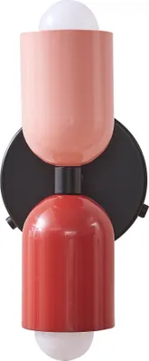 Produktbild von Wandleuchte 'Trorlos' 2-flammig Metall 22 x 12 x 12 cm Rosa / Rot