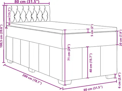Produktbild von vidaXL Boxspringbett mit Matratze Dunkelgrau 80x200 cm Stoff