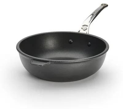 Bratpfanne 24 cm, antihaftbeschichtet, schwarz, Edelstahl