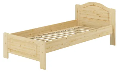 Produktbild von Bettrahmen Massivholzbett Kiefer natur Einzelbett 90x200 Futon Singlebett Zubehör wählbar V-60.37-09Federleisten