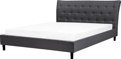 Produktbild von BELIANI Polsterbett Grau 180 x 200 cm Mit Lattenrost Leinenoptik Stilvolle Ausstrahlung Geschwungene Kopfteil Klassisch