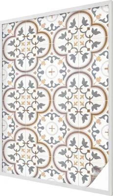 Produktbild von Buntglas Fensterfolie – 146x100 cm – Stained-Glass Design – blickdichte dekorative Sichtschutzfolie – selbstklebend, UV-Schutz – Fliesenornamente
