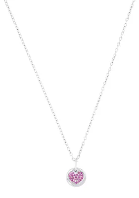 Image de Collier pour fille Lillifee 2037921 en argent 925 avec pendentif en forme de cœur et zircone rose