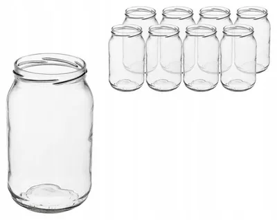 Produktbild von 8er Set Einmachgläser aus Glas 900 ml, Vorratsgläser für Marmelade und Lebensmittel