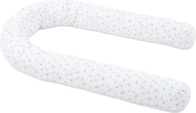 Produktbild von babybay Nestchenschlange Piqué passend für Kinderbetten, weiß Sterne perlgrau