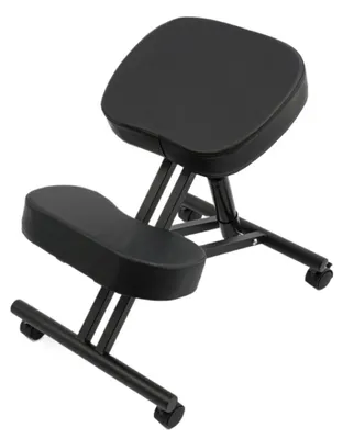 Produktbild von Kniestuhl - Ergonomischer Kniestuhl - Fördert die Haltung - Stahlrahmen - PolyurethanPolster 8 cm - Höhenverstellbar 50–60 cm - Tragkraft 100 kg - Schwarz