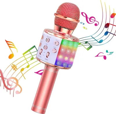 Produktbild von Bluetooth Karaoke Mikrofon Tragbares Handmikrofon für Kinder und Erwachsene