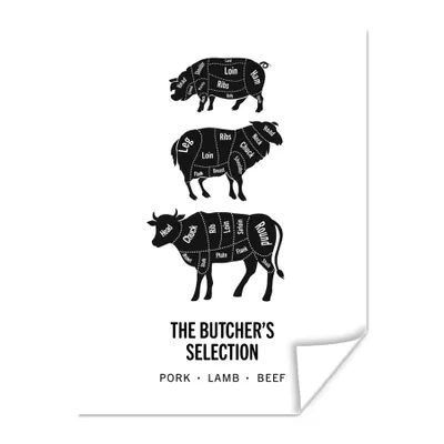 Produktbild von MuchoWow® Poster Küche - Fleisch - Schwein - Lebensmittel 90x120 cm - Wohnzimmer