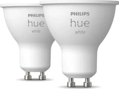 Produktbild von Philips Hue White GU10 LED Lampe Doppelpack dimmbar warmweiäes Licht steuerbar (28,90)