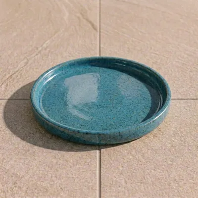 Zdjęcie produktu dla Podstawka pod doniczkę ceramiczna Provencelia Stalowy błękit, Ø24 cm x H5 cm, mrozoodporna