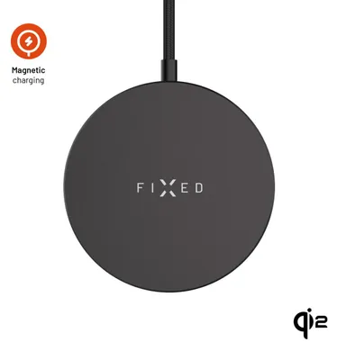 Obrázek produktu pro Bezdrátová nabíječka FIXED MagPad Slim s Qi2 a MagSafe 15W – Černá