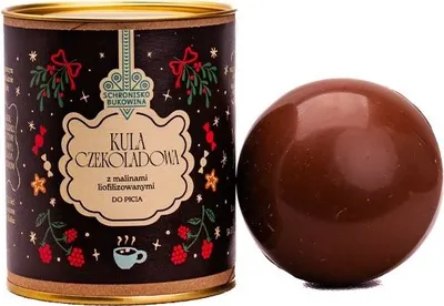 Produktbild von Schokoladenkugel mit gefriergetrockneten Himbeeren 45g - Schronisko Bukowina