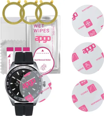 Produktbild von apgo 3 Stück Schutzglas, klar, kompatibel mit LG Watch W7 Smartwatch, Hybrid 8H, Ersatz für Hartglas, Displayschutzglas, Bildschirmschutz, Displayschutz, kratzfest