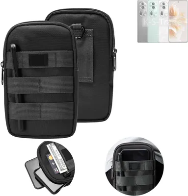 Produktbild von K-S-Trade Holster Gürtel Tasche kompatibel mit Oppo Reno11 Global Handy Tasche Schutz Hülle dunkel-grau viele Fächer, 1x