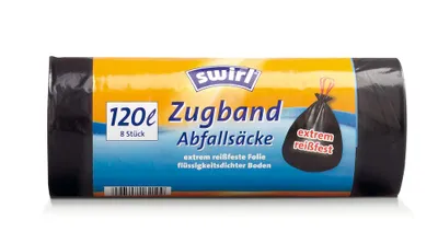 Zdjęcie produktu dla Swirl, worek na odpady ze sznurkiem ściągającym 120 l 8 szt