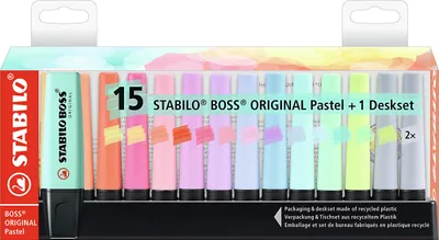 Immagine prodotto di STABILO evidenziatore BOSS ORIGINAL Pastel Set da scrivania da 15 pezzi