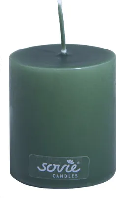 Produktbild von Sovie CANDLES Stumpenkerze in Dunkelgrün Ø 50 mm x H 60 mm, Brenndauer ca. 16 Std., 24 Stück