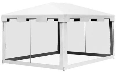 Produktbild von Pavillon Gartenzelt 3 x3 m Pavillon, wetterbeständig, faltbar, 395cm x 295cm x 255 cm, Weiß