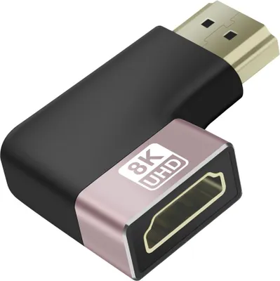 Immagine prodotto di LinQ, presa HDMI per collegare 8K UHD angolata a sinistra, nero