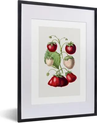 Produktbild von MuchoWow® Gerahmtes Poster Erdbeere - Obst - Lebensmittel 30x40 cm - Poster mit Schwarzem Bilderrahmen Wandposter Rahmen Foto Bilder - Wandposter Schlafzimmer