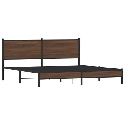 Obrázok produktu pre Kovový posteľný rám bez matraca hnedý dub 183x200 cm