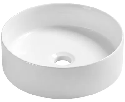 Productafbeelding van Keramische wasbak Pinto - voor opbouw - wit, glanzend - Ø 35,2 cm