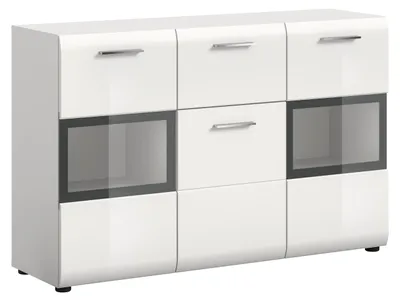 Produktbild von xonox.home Ice Sideboard (B/H/T: 125x81x37 cm) weiß hochglanz tiefzieh