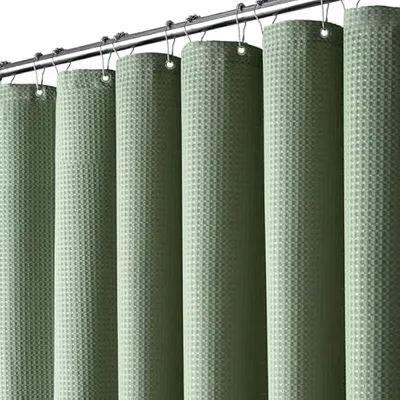 Produktbild von Duschvorhang Waffel 1 Stk, Anti-Schimmel, 180x200 Cm, Grün/Salbeigrün, Für Badezimmer