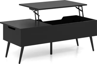 Produktbild von GOPLUS Couchtisch höhenverstellbar, ausziehbarer Kaffeetisch mit versteckter Stauraum & Metallrahmen, Lift-up Sofatisch für Wohnzimmer & Büro, Schwarz