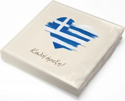 Produktbild von itenga 20x Serviette Herz Flagge GRIECHENLAND