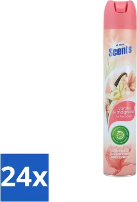 Immagine prodotto di At Home - Profumi - Deodorante per ambienti - Vaniglia e Magnolia - Elimina i cattivi odori - 400 ml - Confezione risparmio - 24 pezzi