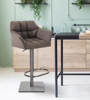 Produktbild von Barhocker Damaso E Stoff grau