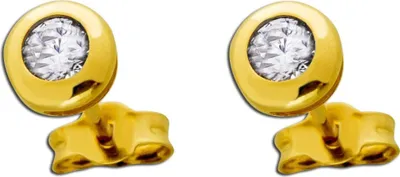Produktbild von Solitär Ohrringe Gelbgold 333 8 Karat weiße Zirkonia