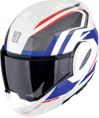 Zdjęcie produktu dla Kask Scorpion EXO Tech Evo Furio, biały/czerwony/niebieski, S (55/56)