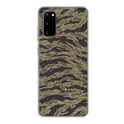 Produktbild von MuchoWow® Handyhülle Schutzhülle Hülle für Samsung Galaxy S20 Camouflage-Muster mit Streifen Silikon Softcase Handy Hülle - Bild