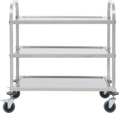 Produktbild von vidaXL 3-Stufiger Servierwagen 96,5 x 55 x 90 cm Edelstahl