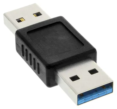 Produktbild von InLine USB 3.0 Adapter, Stecker A auf Stecker A, USB 3.0 A male, USB A, Blau