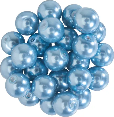 Produktbild von Glaswachsperlen Ø 8 mm, 25 Stück Hellblau
