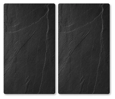 Produktbild von 2er Set Herdabdeckplatten aus ESG Glas – 50x28,5cm – Multischneideplatten, Spritzschutz, Arbeitsfläche – kratzfest & hitzebeständig; 3752313 Schiefer