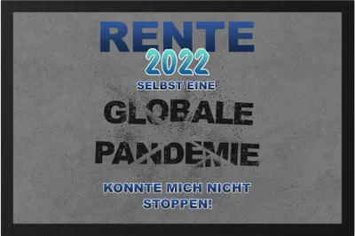Produktbild von Rente 2022 Fußmatte Ruhestand Globale Pandemie Arbeit Freiheit Zeitplan Ruhestand Pension Plan Tagesstruktur Rente