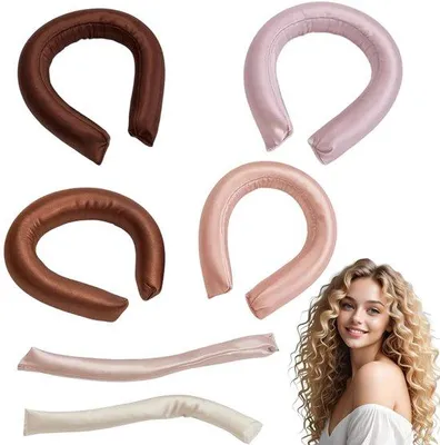 Productafbeelding van Unyqoos® Set van 6 warmtevrije haarlollers – met fluweelbekleding en EVA-kern, verstevigde haakjes, voor zachte, volumize krullen tijdens de nacht, geschikt voor alle haartypes