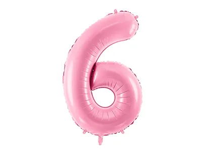 Zdjęcie produktu dla Balon foliowy Cyfra 6, 86cm, różowy