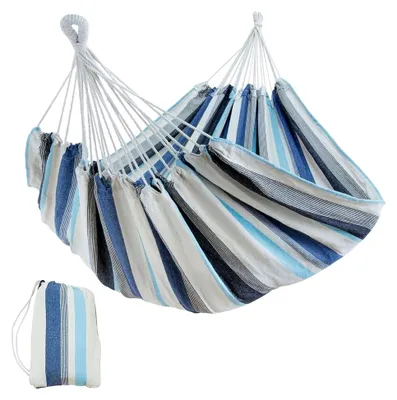 Produktbild von Cebu - XXL Hängematte 220 x 160 cm | Smaragd oder Aqua | bis 300 kg | Baumwolle | Tuchhängematte für 2 Personen | Packtasche