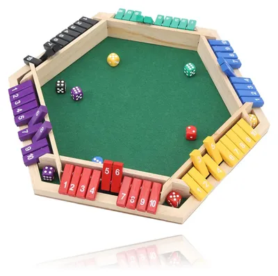 Produktbild von Gesellschaftsspiel Shut The Box - Holzspiel - 6 Spieler - Lehrreich - Interaktiv - Abmessungen 38,2 x 33,5 cm - Würfelspiel