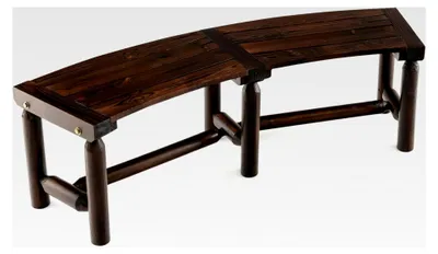 Produktbild von Gebogene Gartenbank aus Holz, wetterfeste Sitzbank für 2-3 Personen bis 325 kg belastbar, Terrassenbank für Garten, Balkon, Terrasse